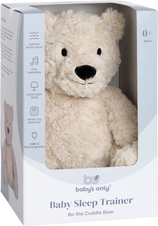 Baby's Only Bo de knuffelbeer met slaaptrainer - Baby knuffel met white noise en slimme huilsensor - Nachtlicht - Warm Linen van Merkloos — afbeelding 3