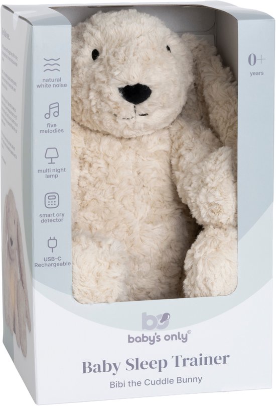 Baby's Only Bibi het knuffelkonijn met slaaptrainer - Baby knuffel met white noise en slimme huilsensor - Nachtlicht - Warm Linen van Merkloos — afbeelding 3