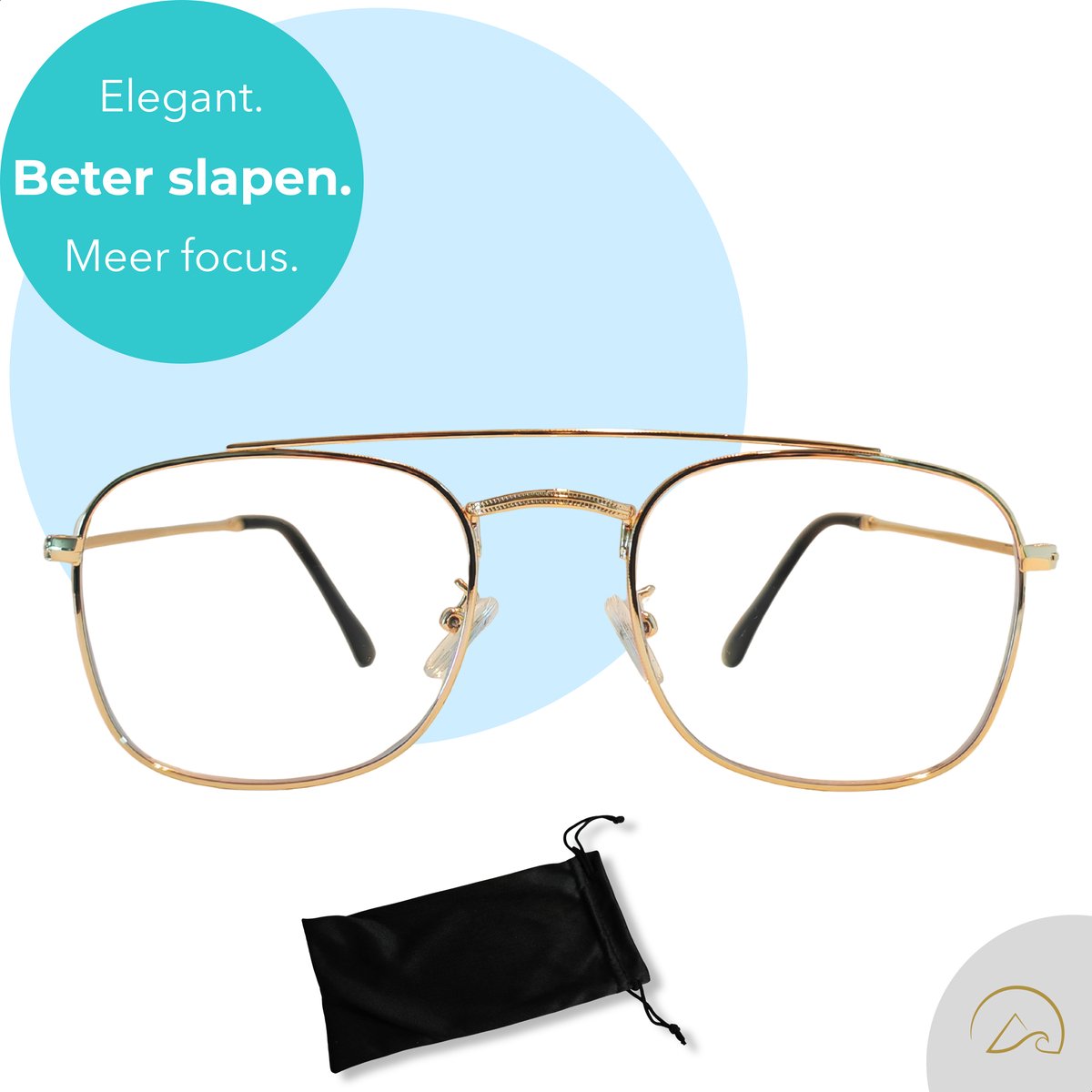Altoura® Blauw Licht Bril Zonder Sterkte - Goudkleurig - Geschikt voor dames/heren - Computerbril - Beeldschermbril - Computerbril - Blue Light Glasses