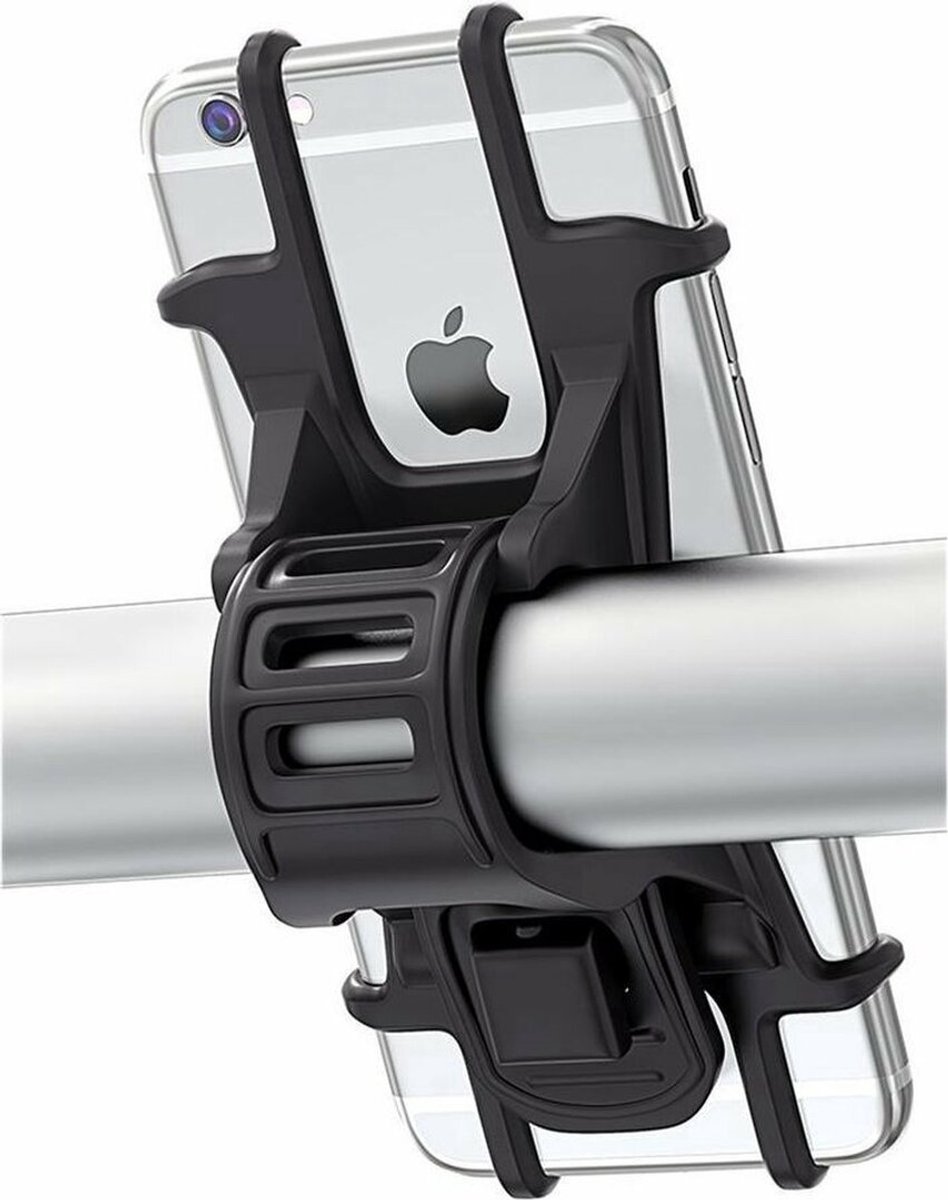 Telefoonhouder Fiets – Smartphone Houder Stuur – Universele Fietshouder voor Telefoon 4 tot 6.5 Inch – Zwart