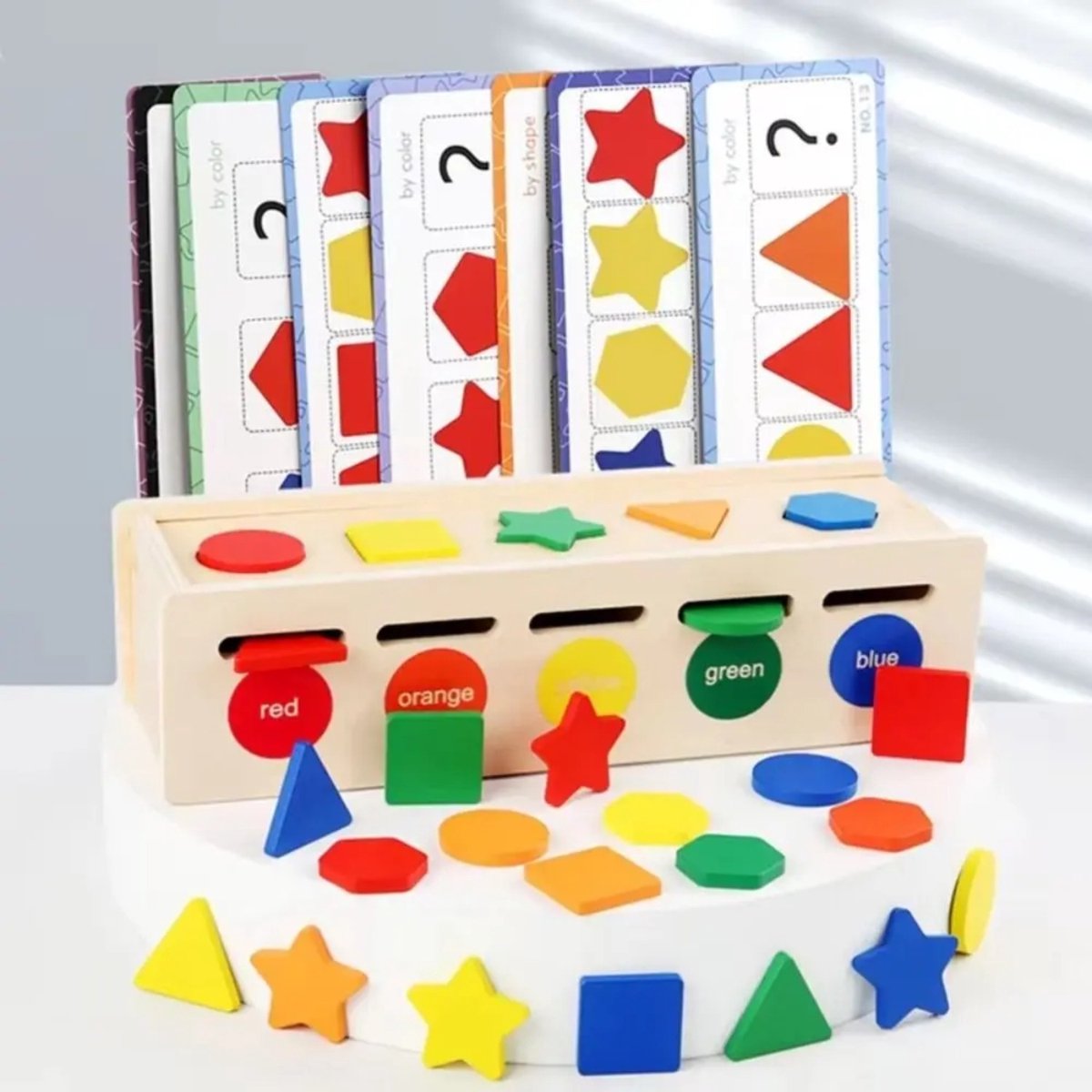 Montessori-vormsorteerspeelgoed | 3-in-1 houten sorteer- en stapelspeelgoed | Speelgoed voor vroeg leren | Geschenken voor jongens en meisjes van 4-6 jaar