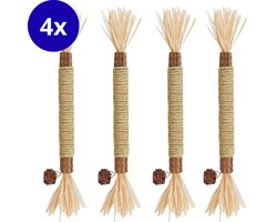 FURTASTIC® Matatabi Stokjes voor Katten - 4 Stuks – 100% Natuurlijk Catnip Kattenspeelgoed
