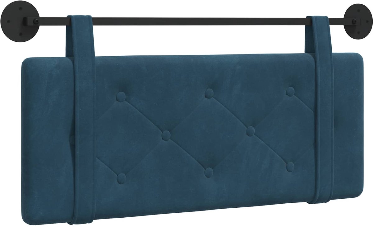 vidaXL - Hangend - hoofdbord - Blauw - Fluweel