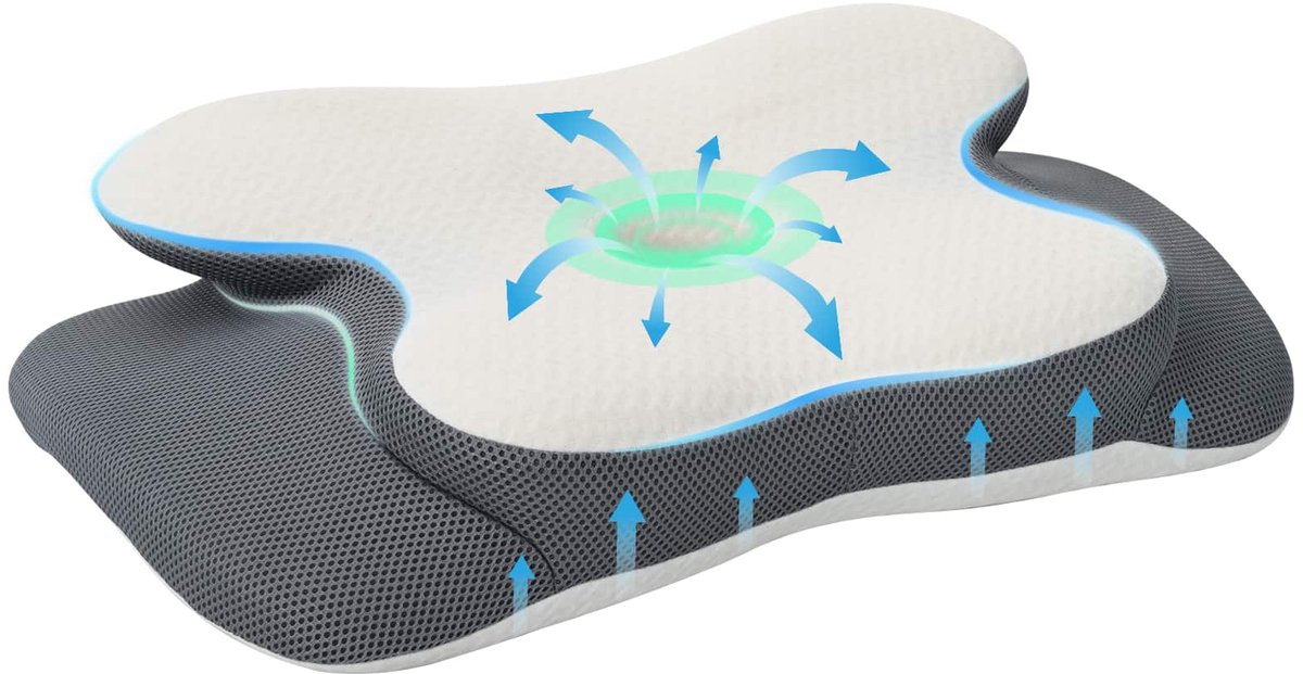 vidaXL - Hals - Kussen - Éénkleurig - Wit - 58 - x - 37,5 - x - 12 - cm - Traagschuim