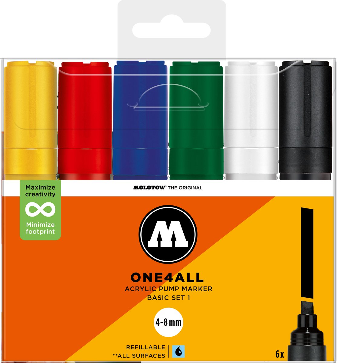 Molotow ONE4ALL 327HS (4-8mm) Basic Set 1 - 6x