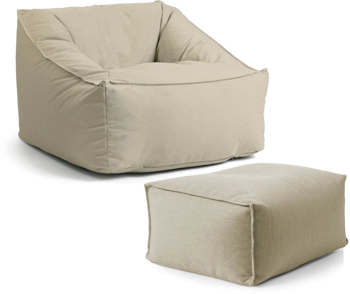 mokebo Lounge tuinstoel met hocker 'Der Sunnyboy' Made in Germany, outdoor zitzak, beanbag