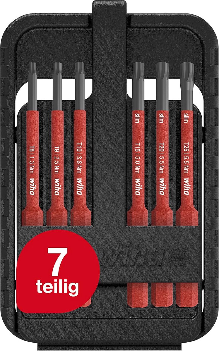 TORX Bitset voor Elektrisch Gereedschap - 7 Stuks met SlimBits Doos