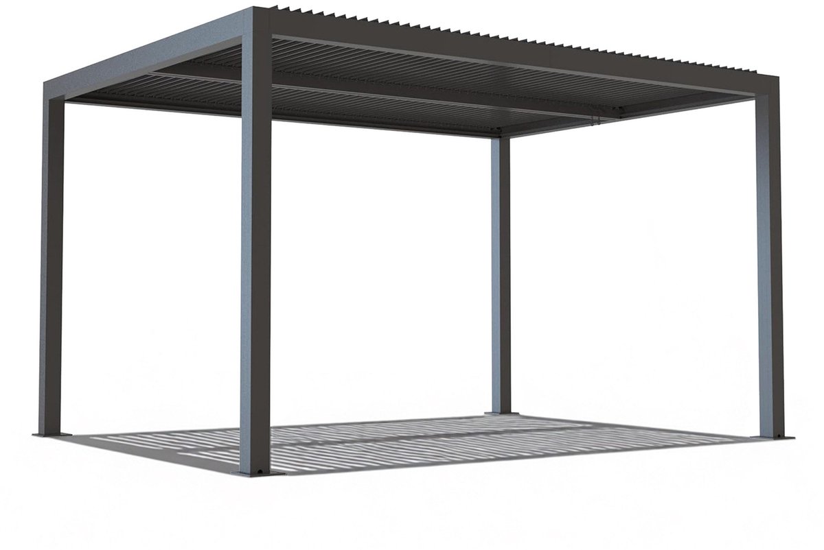 Purple Leaf Pergola avec toit à lames orientables 4,25 x 3 m - gris