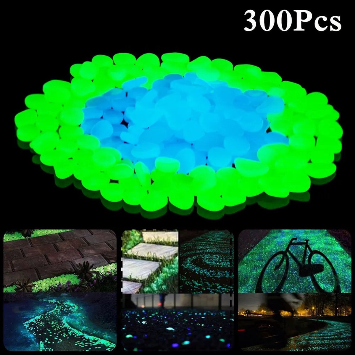 Lichtgevende steentjes – Gloeiende kiezelstenen – 50 stuks – Groen