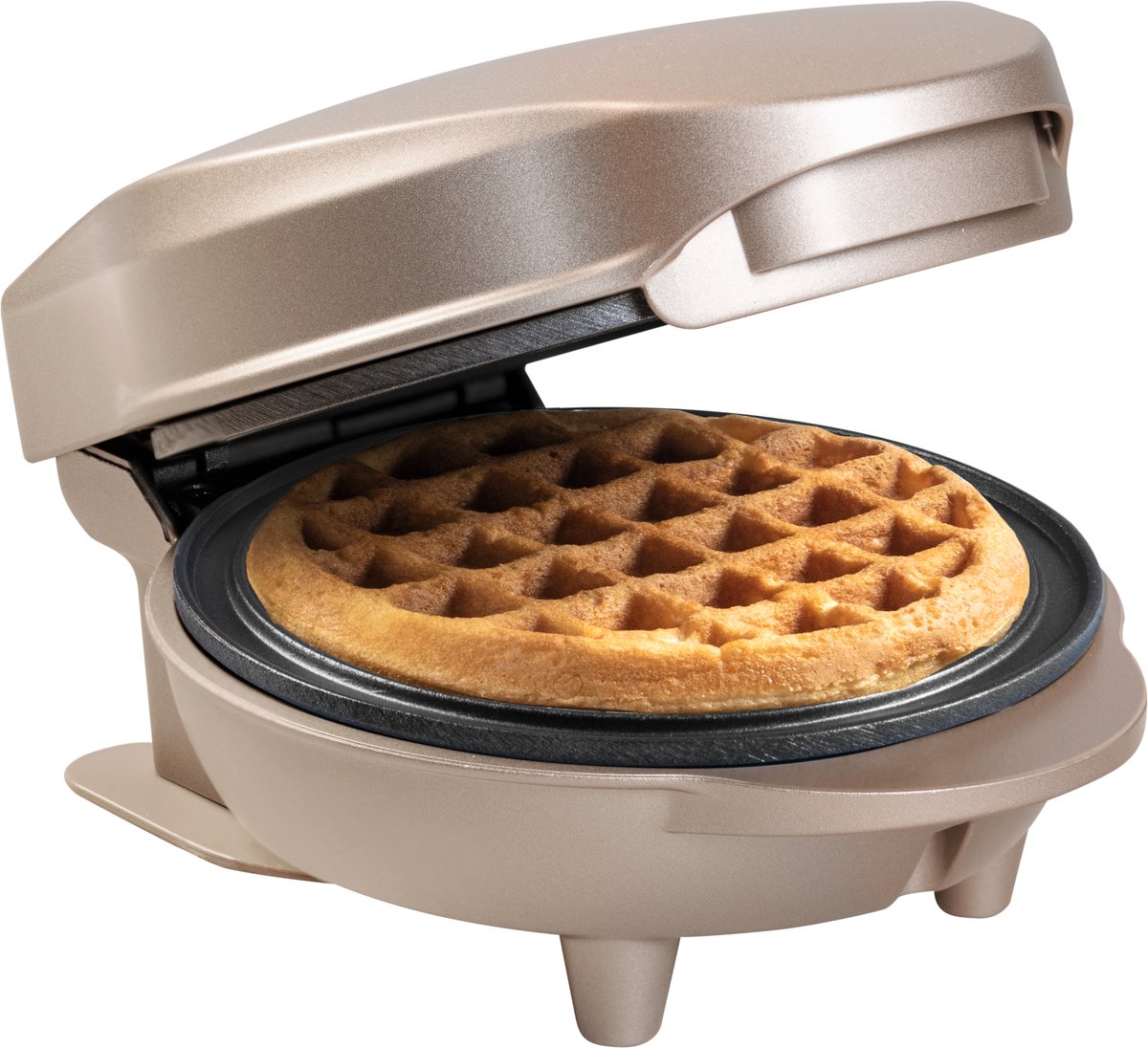 Bol.com Bestron Wafelijzer - AMW500SAT - 550W - Mini wafel - Anti aanbaklaag - Beige aanbieding