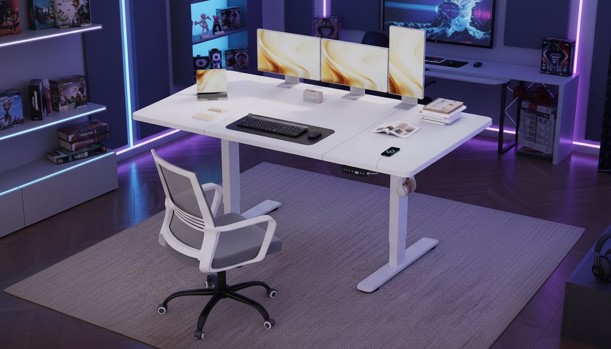 Elektrisch Zit-Sta Bureau 160x80 cm – Casa Velluto Elevare SmartDesk Pro – In Hoogte Verstelbaar 72-116 cm – 3 Geheugenstanden – USB Aansluiting – Kabelgoot – Ergonomisch Sta Bureau – Computerbureau – Gaming & Thuiswerk Bureau – Wit