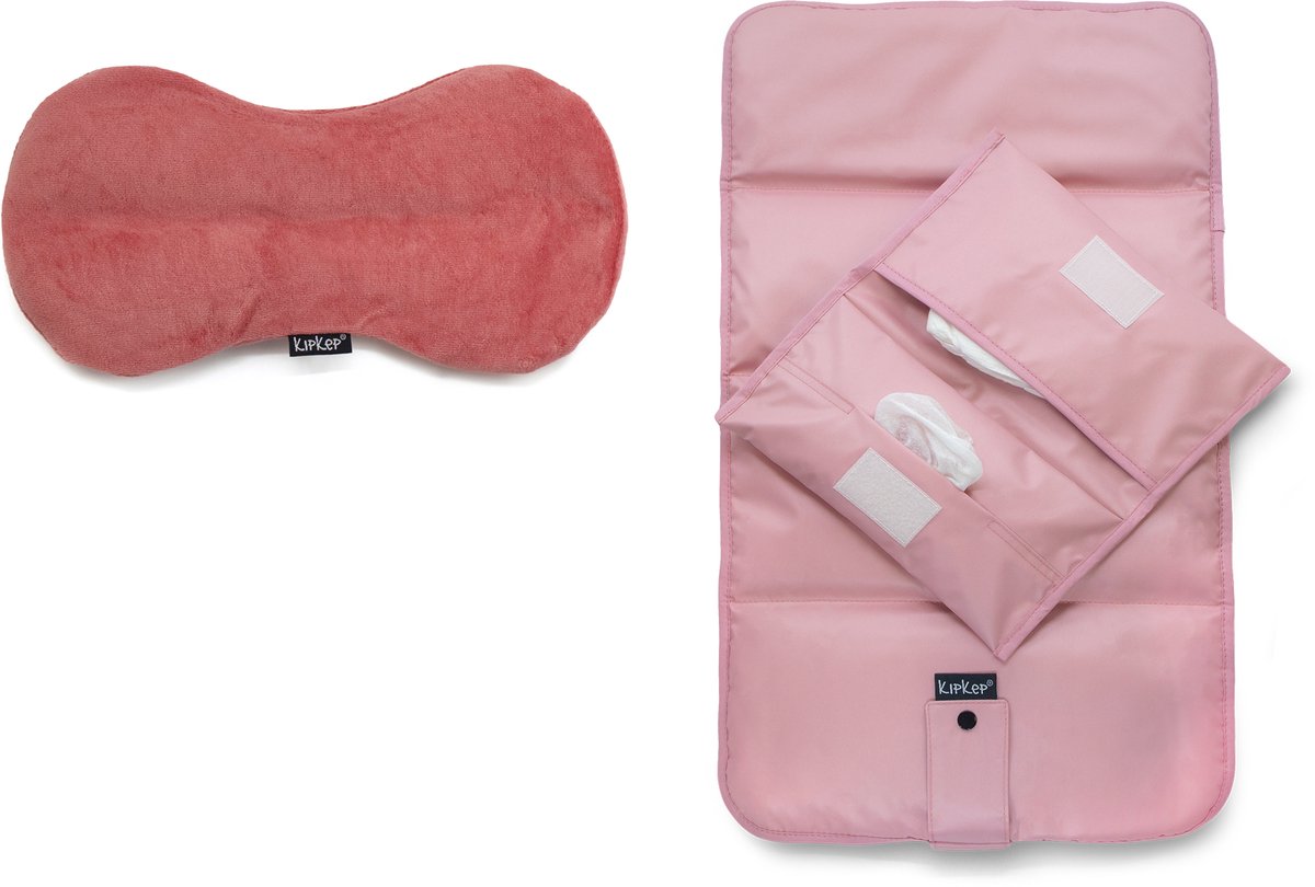 Package deal: Woller warmtekussen + Napper Verschoonmatje met Luieretui - Mauve, roze