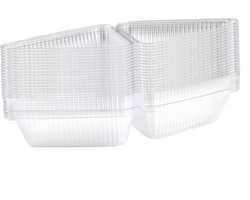 50 Stuks - Taartdoos - Gebaksdoos - Doorzichtige individuele taartpuntdozen - PET - 10.5*8*7.5cm - Voor cheesecake, sandwiches, taart, salade en kaas - Cake doos - Bakbenodigdheden - Voor thuis bakken, feest, taarten - Dessertdoos - Sandwichdoos