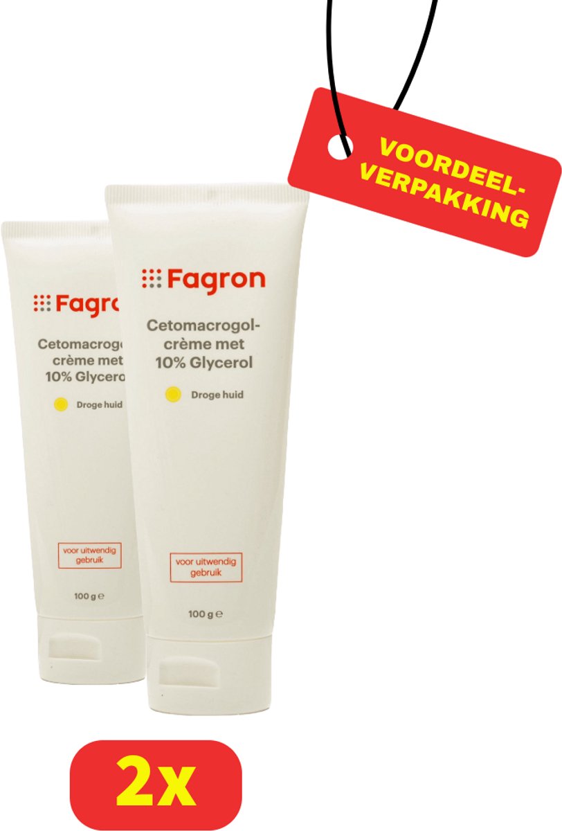 2x - Cetomacrogolcrème met 10% Glycerol - Voordeelverpakking!