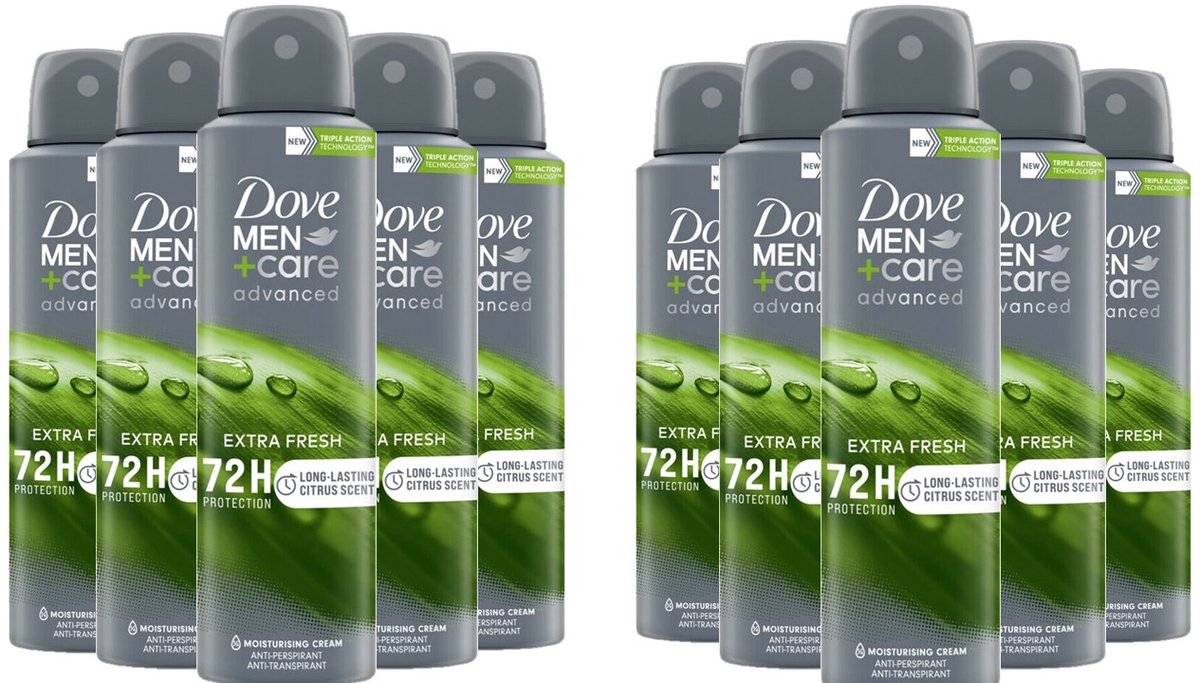 Dove Deo Spray 72 H - Extra Fresh - 10 x 150 ml - Men Advanced Care Anti Transpirant