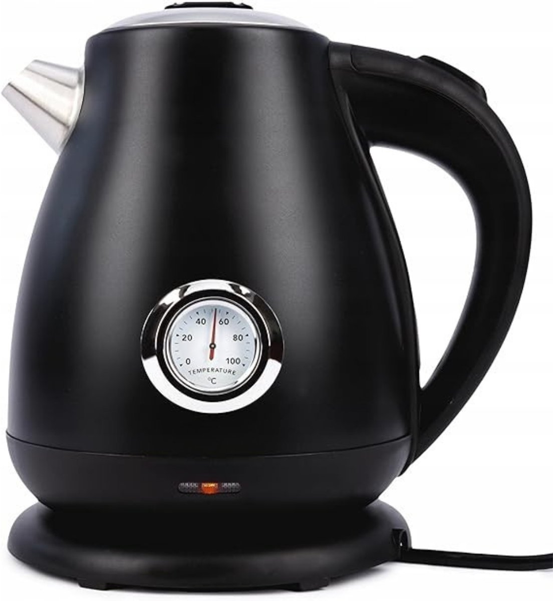 Nexvo® Waterkoker Retro - Vintage Waterkoker - Elektrische Waterkoker - Zwart - 22cm x 17cm x 22cm