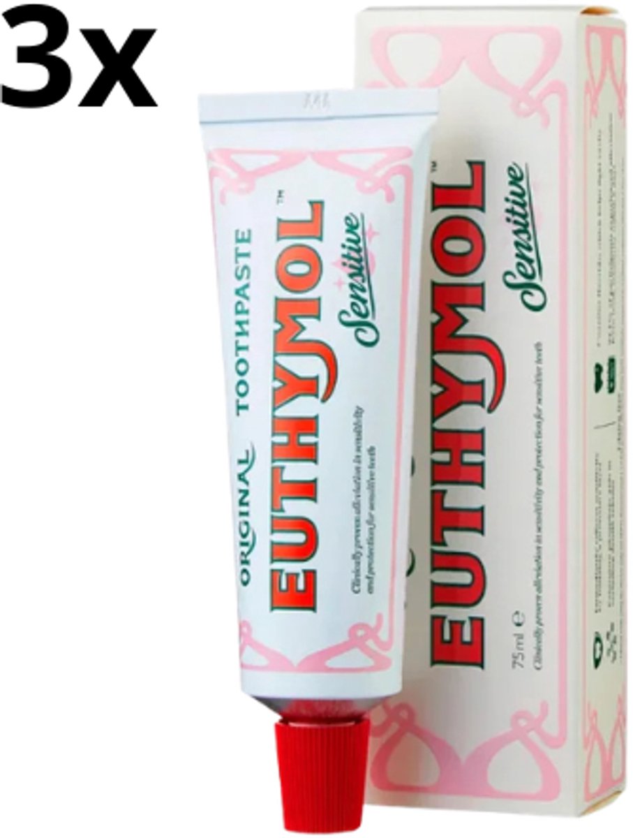 Euthymol Sensitive Tandpasta - 3 x 75 ml - Voordeelverpakking