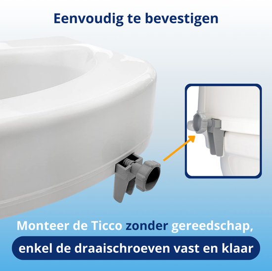 Toiletverhoger Ticco 2G met deksel - Verhoging van 10 cm - Gemaakt in de EU