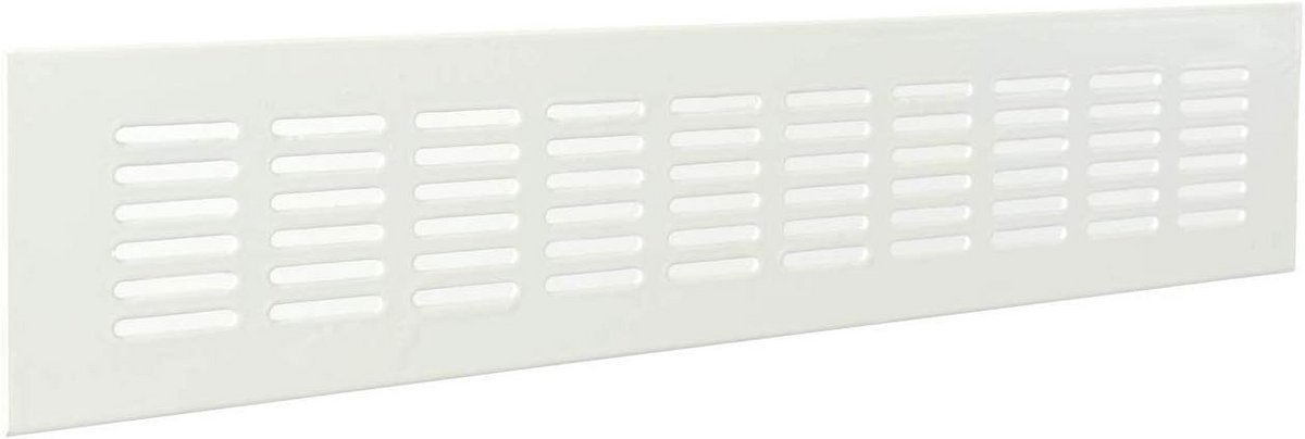 Afgeschuind Ventilatie Rooster van Gelakt Aluminium - 280 x 60 mm - Wit