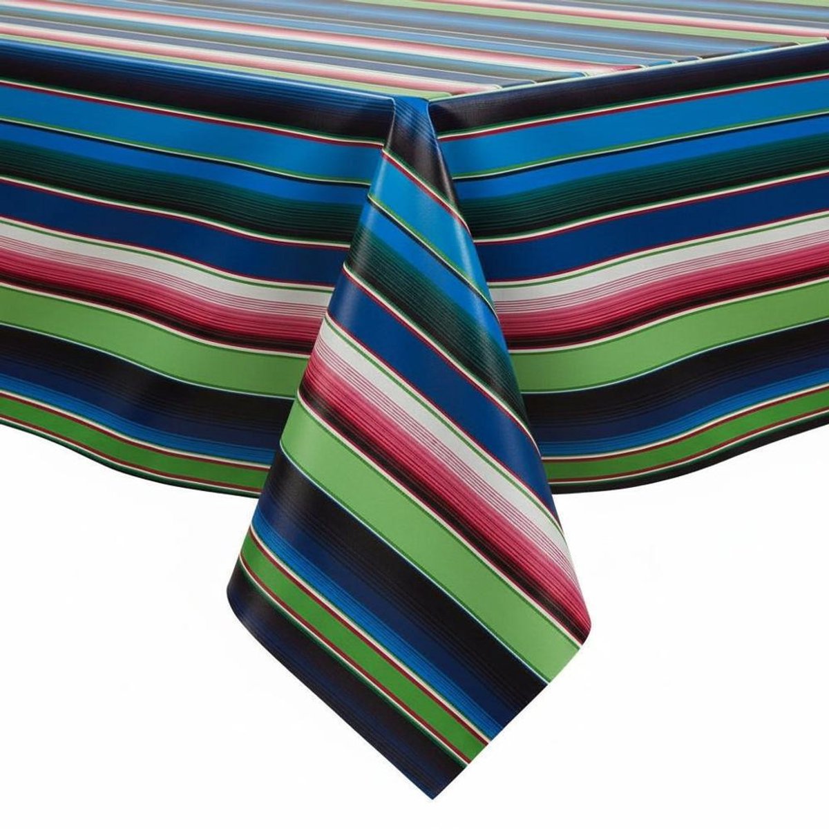 Protecttable - Mexicaans Tafelzeil Saltillo Blauw en Rood 120x230cm - Tafelkleed Afwasbaar - Kunststof
