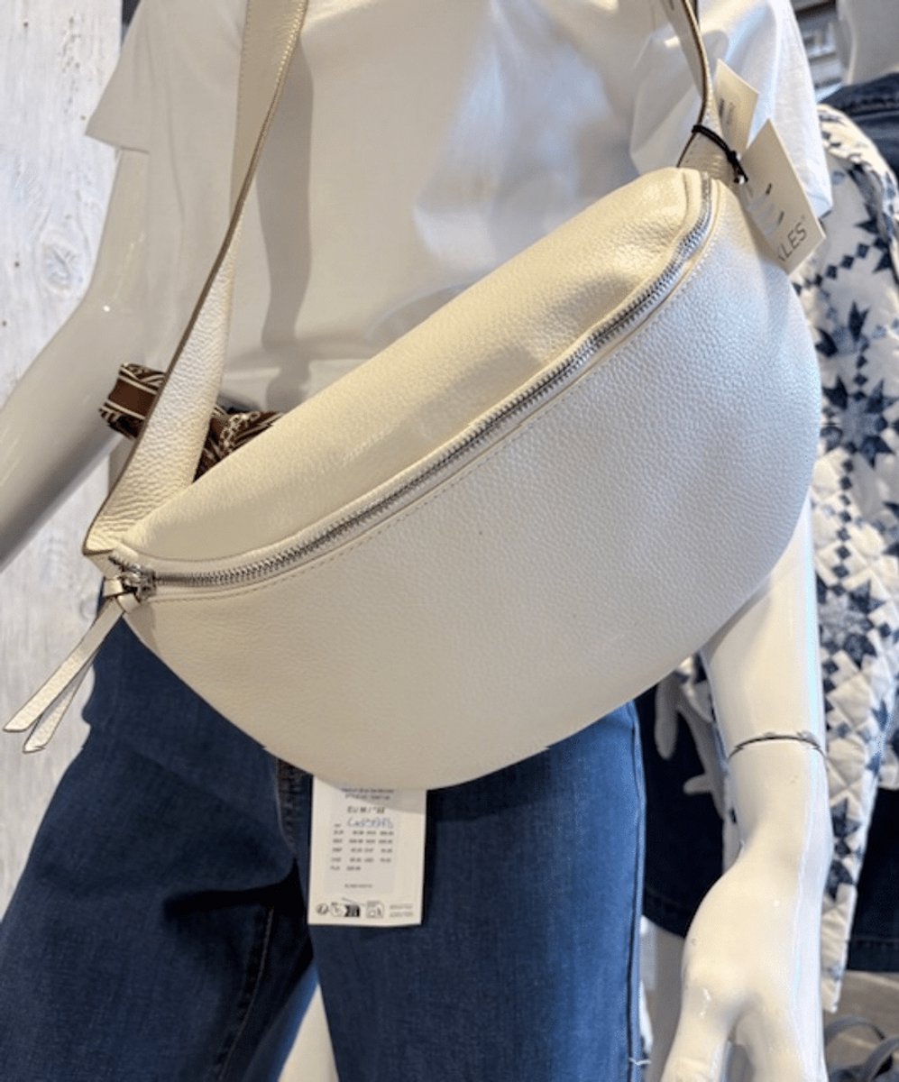 Crinkles Dames Crossbody Linen | Wit | Maat: One Size