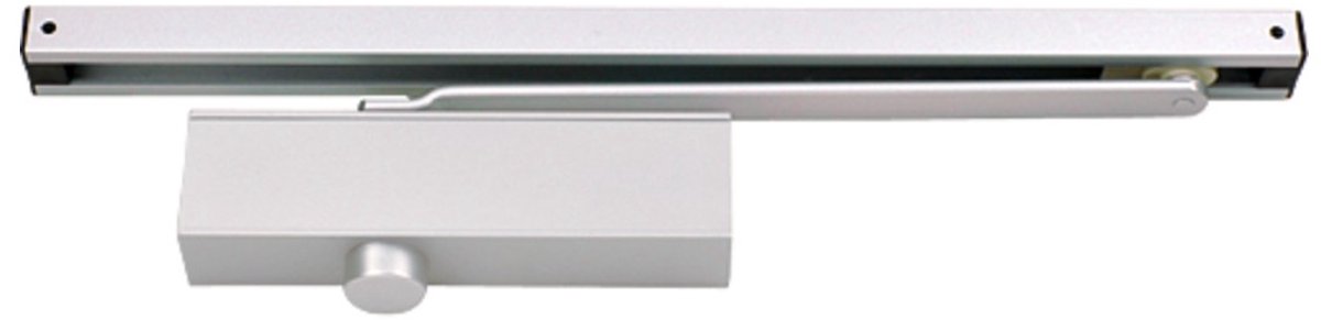 DEURDRANGER INCLUSIEF GLIJARM T63B BC ZILVER, EN-3, TANDHEUGEL, TOT 950MM DEURBREEDTE