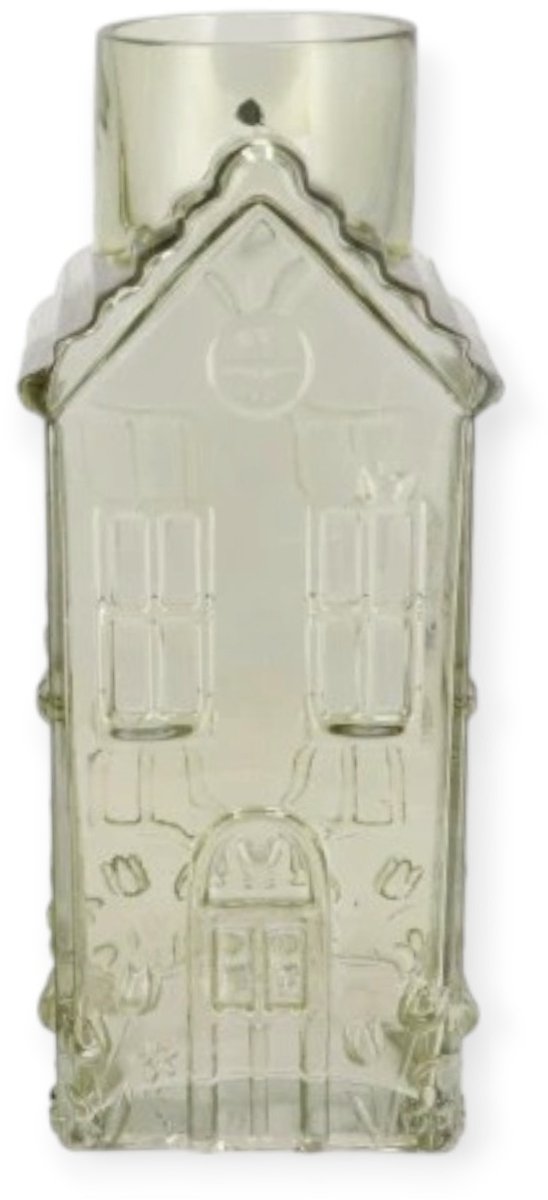 DK design Daan Kromhout - Vaas - Bloemenvaas - Glas - Huis - Licht Groen - 13x13x30 cm - House