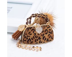 Luxe Bag Charms - Tashanger - Sleutelhanger – Panter tasje - Flosje - Pompom - Glittersteentjes