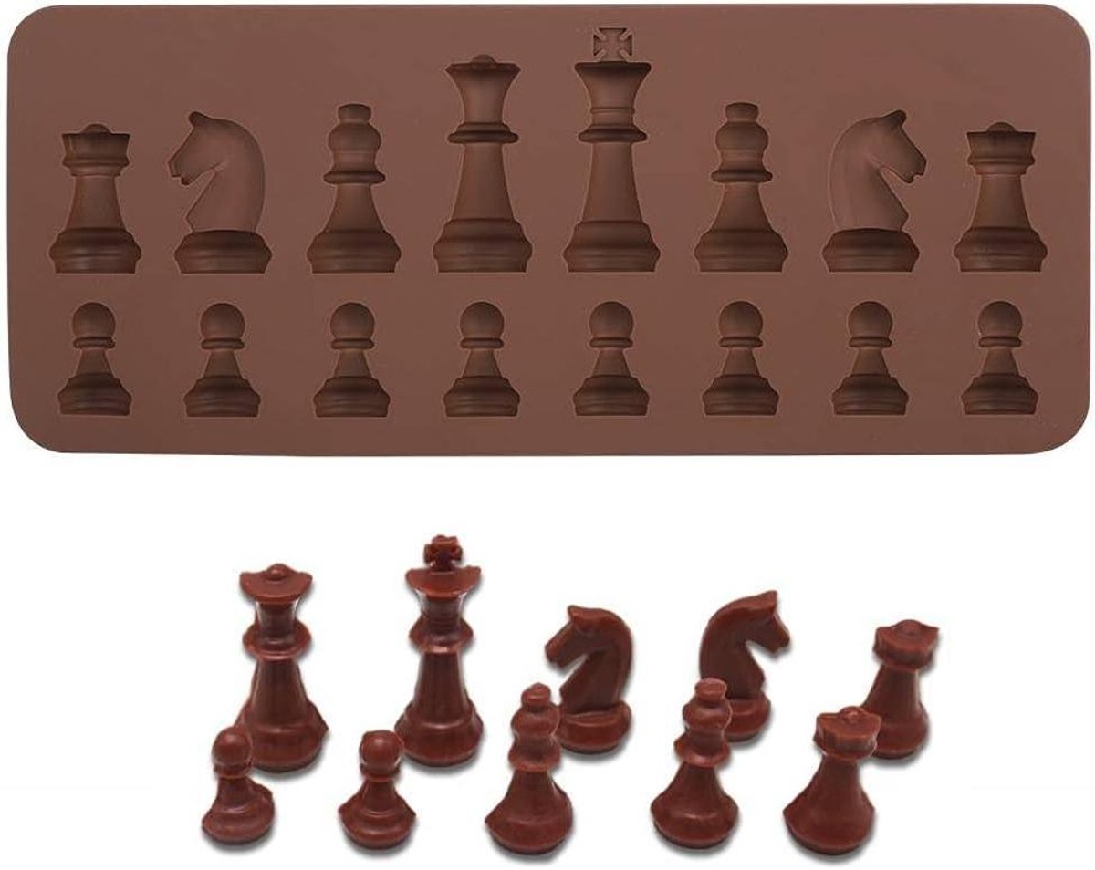 Schaakstuk Chocolade Snoep Mallen - Siliconen, Internationaal Schaken, DIY Cake Topper