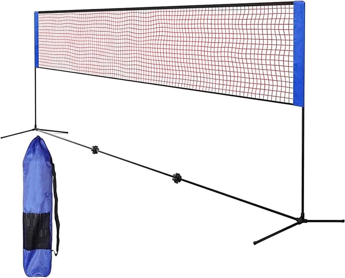 4-in-1 Volleyball Net - Verstelbaar van 90 cm tot 220 cm, Mobiele Net voor Badminton, Tennis en Voetbal