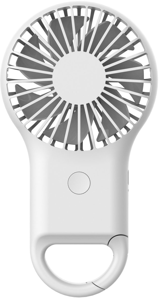 longziming -Mini Ventilator USB Oplaadbaar – Draagbare en Stille Ventilator met 3 Snelheden – Inclusief Karabijnhaak – Ideaal voor Thuis, Kantoor en Reizen (Wit)