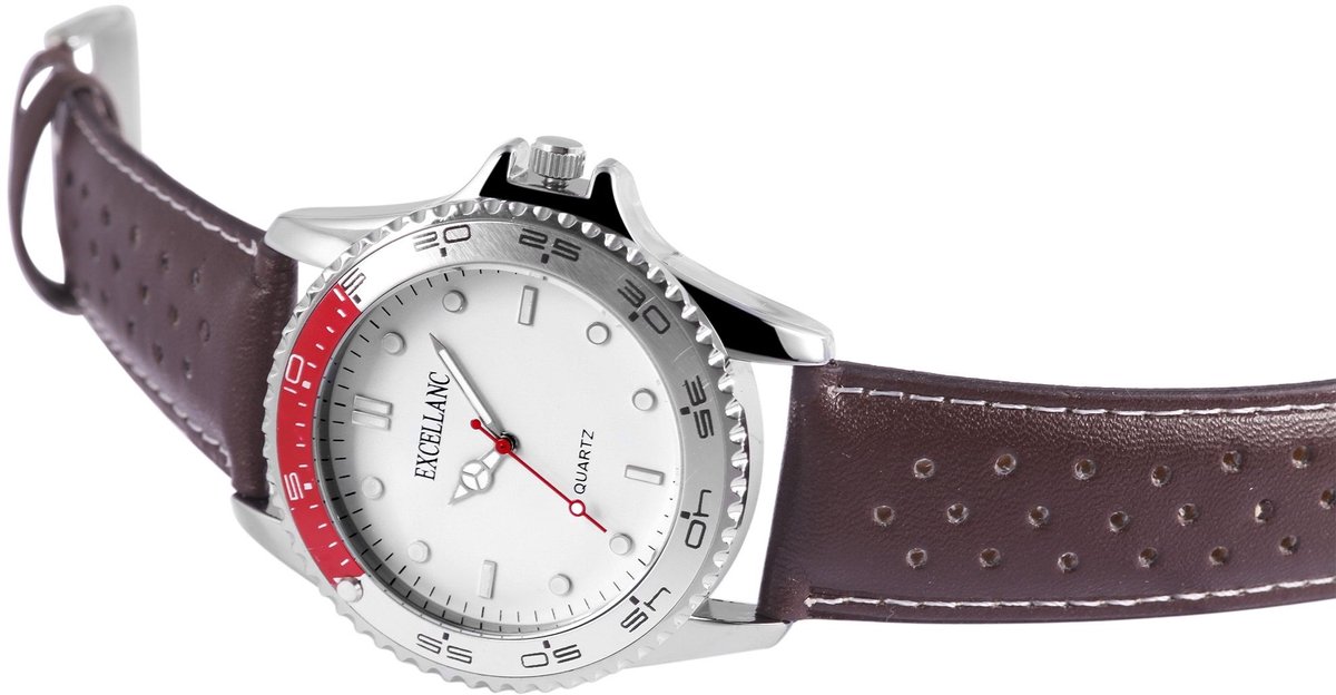 EXCELLANC Herenhorloge van imitatieleer 295027500194 Excellanc herenhorloge imitatieleer lichtgevende wijzers