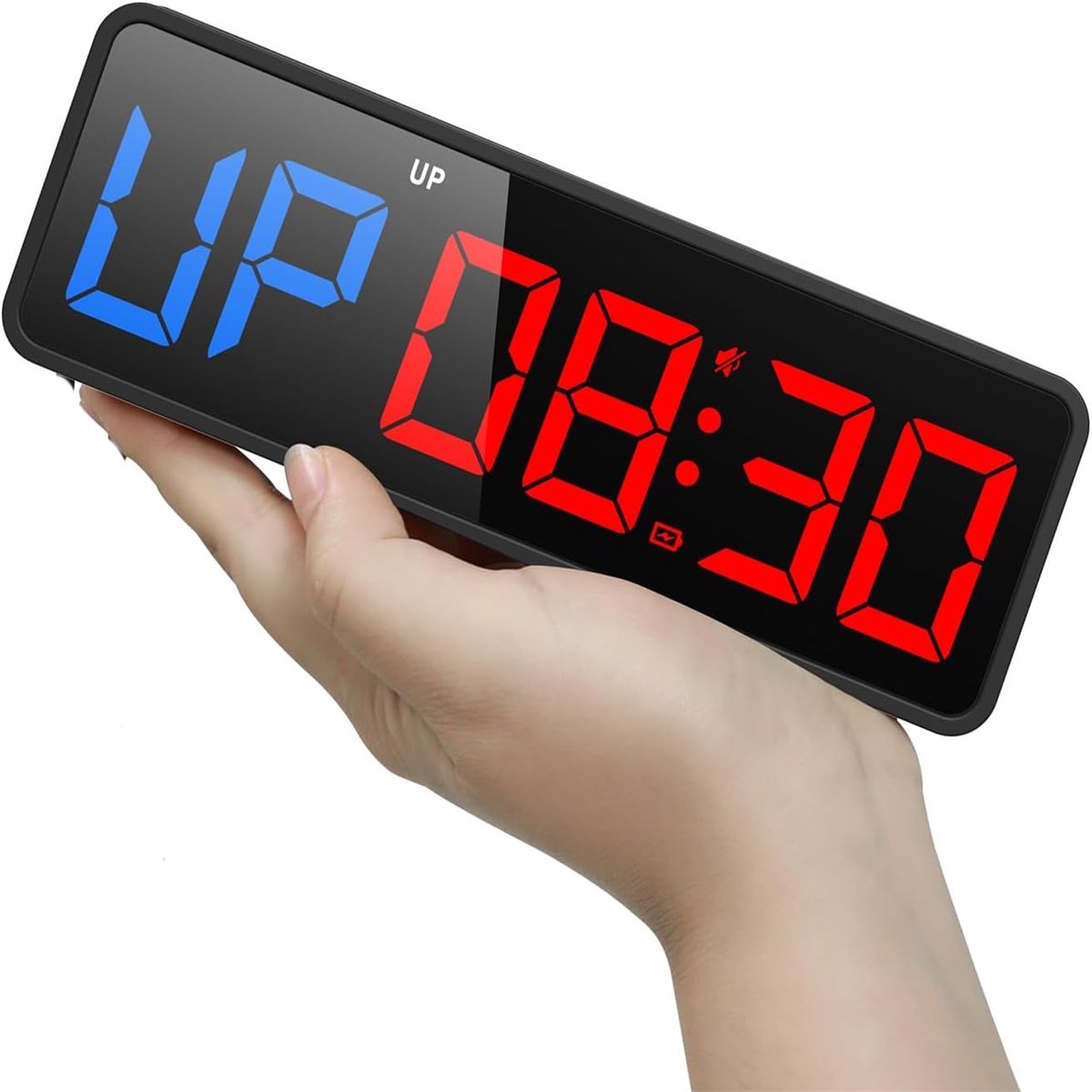 QTTVBTNA -Fitness Timer - Intervaltrainer - Digitale Workout Timer - 40 Uur Batterijduur - Meervoudige Modusselectie - ABS Kunststof - Visueel Op Scherm - 1 Stuks