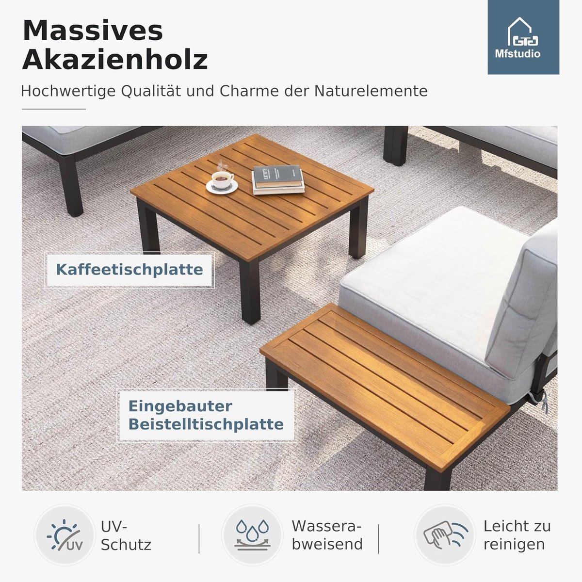 Loungeset Tuinmeubelset Bellavero – Modern Outdoor Terrasmeubel met Salontafel, Afneembare Kussens, Enkele & Dubbele Stoelen, Vrij Te Combineren, Weerbestendig Metaal, Comfortabel Zitgedeelte – Ideaal Voor Balkon, Tuin en Patio