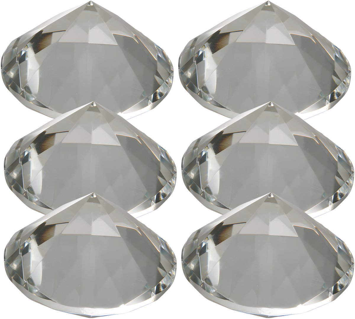Ostaria Diamanten - 6x - D8 cm - transparant glas - namaak edelstenen