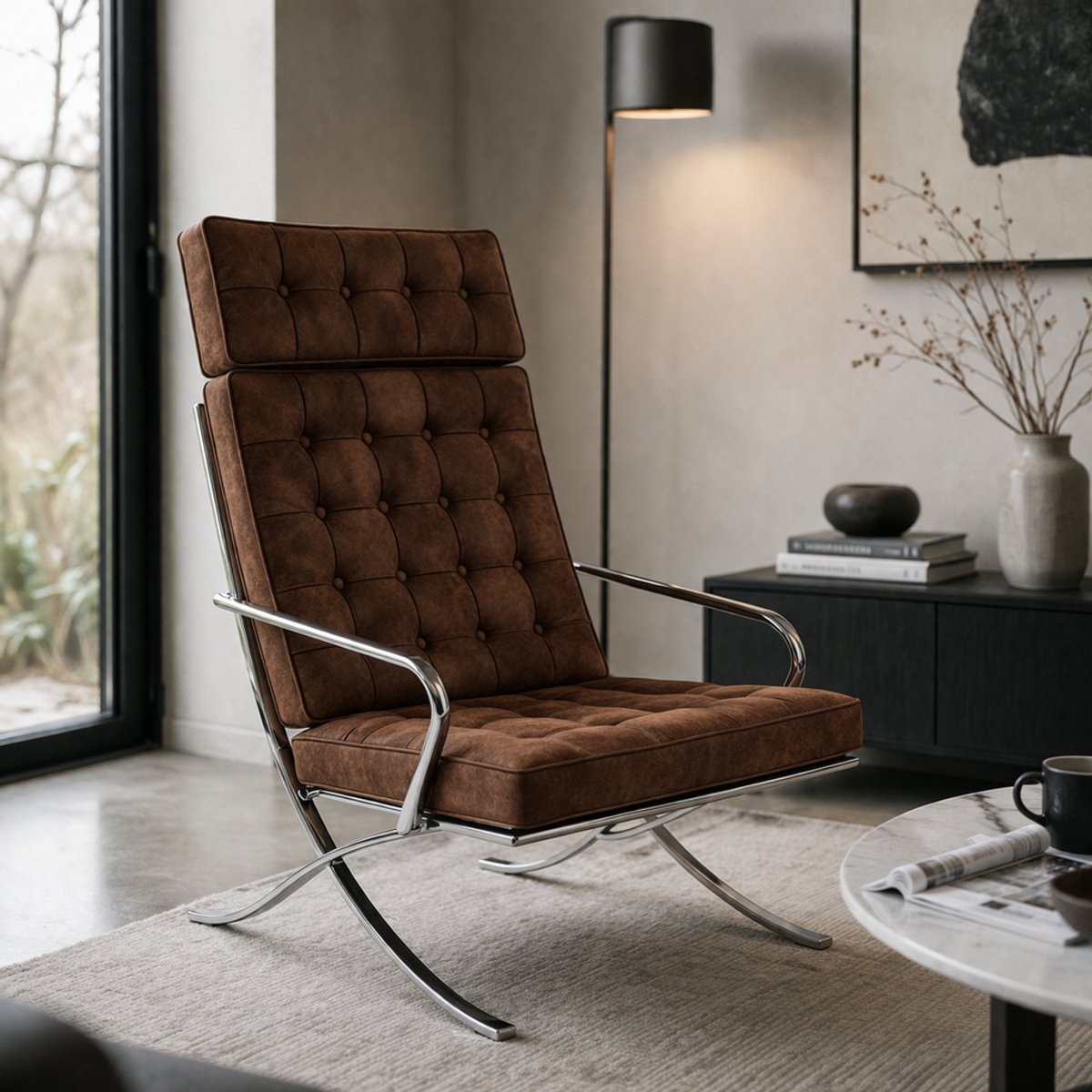 Milano Chair - Fauteuil - Stoel - Vintage Bruin - Chaise longue - Zetel