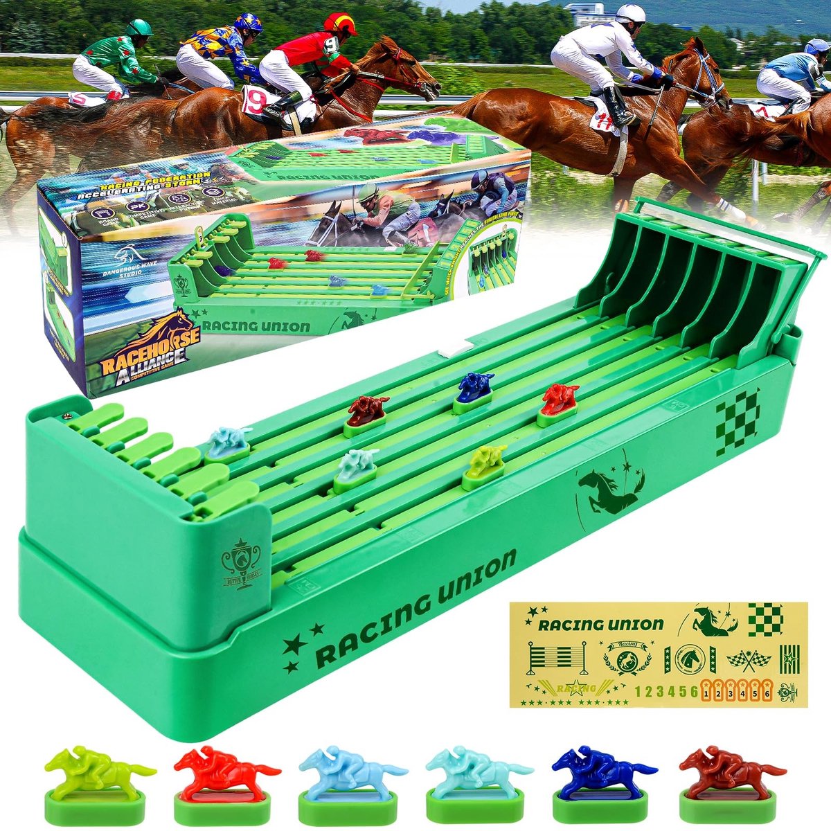 Allecto - Paardenraces - Elektrische paardenrace - Tafelspel voor gezelschap - Geschikt voor familie en feest - Verjaardagscadeau voor kinderen - S...
