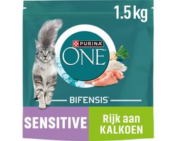 PURINA® ONE® Sensitive - Kattenbrokjes - Kalkoen - 4 x 1.5 kg
