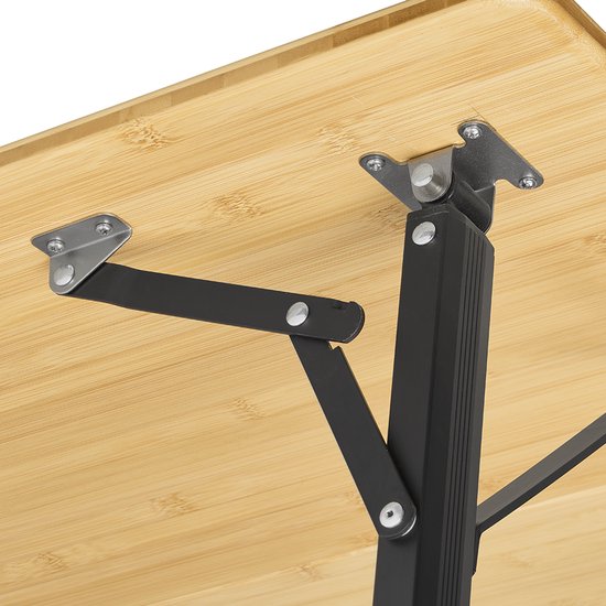Campout Campingtafel - 100 x 72 x 70 cm - Inklapbare Tuintafel - Opvouwbare Camping Tafel - Vouwtafel - Klaptafel - Hoogte Verstelbaar - Inclusief Handvat - Bamboe van Campout — afbeelding 5