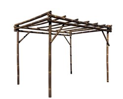 Masters of Bamboo® Bamboe Pergola Java - 2 x 2 m - Zwart - Bamboe overkapping