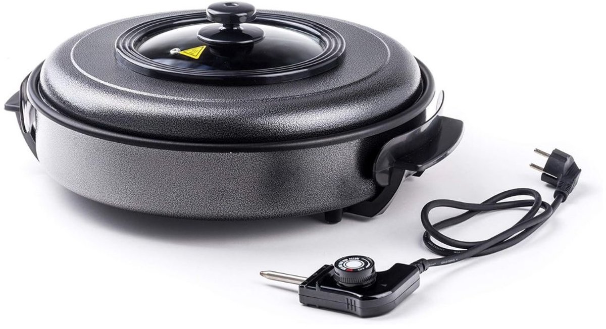 MIRA® Partypan - Elektrische Pan - Hapjespan Electrisch - Geschikt Om Te Frituren - 1400w - Zwart - 45cm x 55cm x 46cm