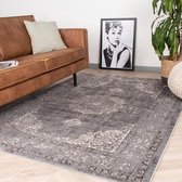 Vintage vloerkleed - Deep Medaillon Grijs 80x150cm