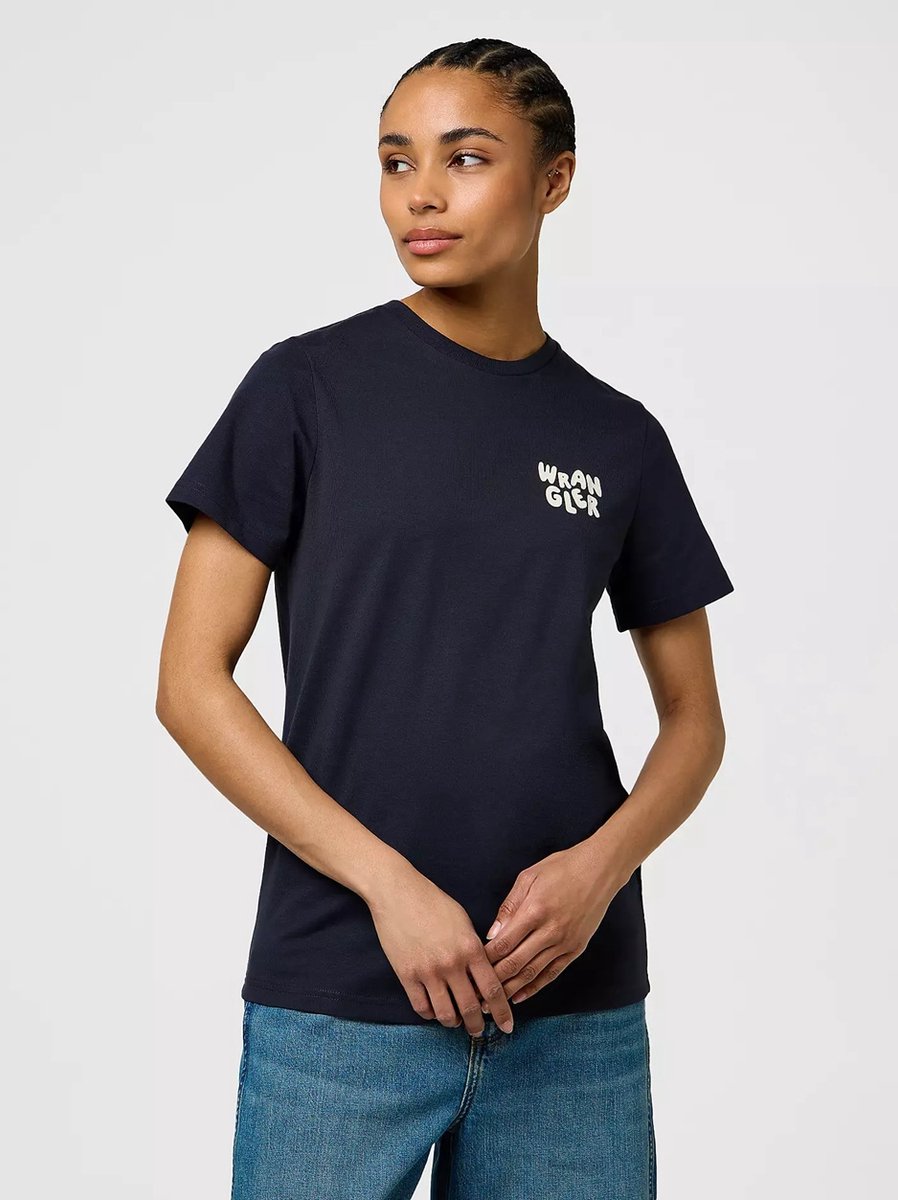 Wrangler SIGN OFF TEE DARK XS Blauw