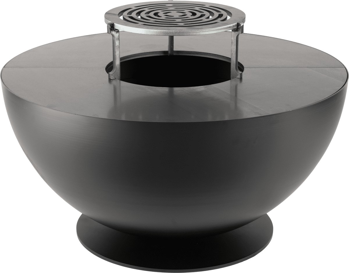 LaFerrotecnica Barbecue Plancha model TULIPANO 80cm Zwart Hittebestendig - RVS bakplaat!