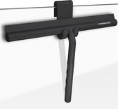 Raclette de douche Minismus noire avec crochet de suspension 28 cm - Raclette à vitres - Douche Douche - Raclettes douche - Raclette à vitres incl. crochet - raclette de douche - Raclette Zwart