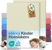 etérea Jersey hoeslaken kinderen 2-pack 80x160-80x180 cm (hoek 20 cm) 100% katoen - Naturel