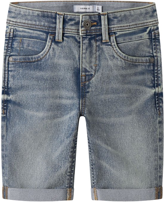 NAME IT Shorts voor jongens, Donker Denim Blauw, 164