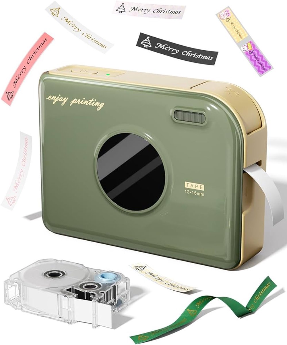 Phomemo A30 - Draagbare Labelprinter - Inkless Thermische Transfer Printer - 203 DPI Kristalheldere Prints - Bluetooth Wireless Connect - 1.200 mAh Oplaadbare Batterij - Compact & Lichtgewicht - Eco-Vriendelijk Label Ontwerp - Groen — afbeelding 1