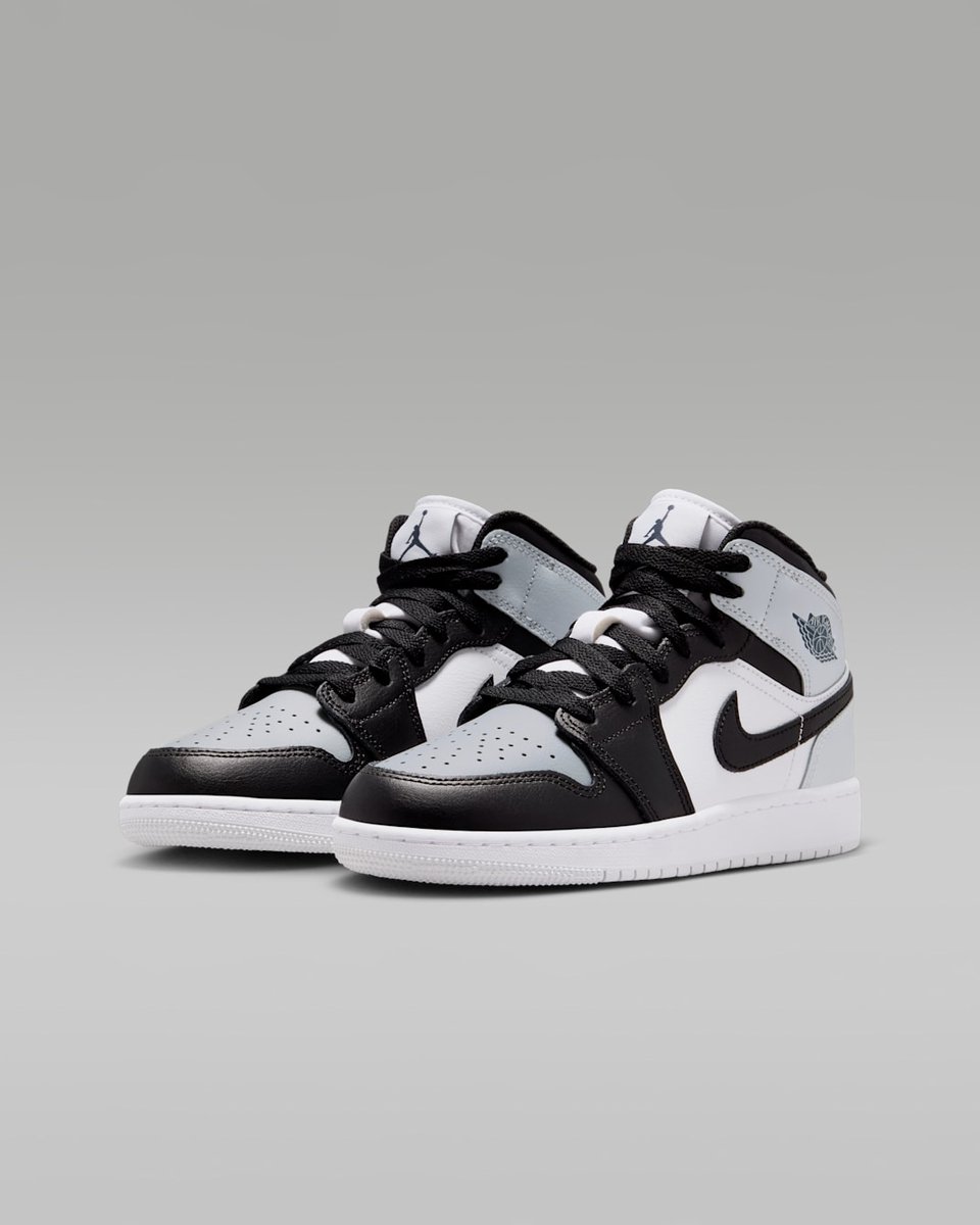 Nike Air Jordan 1 Mid Wit/zwart/grijs