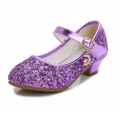 La Señorita Prinsessen schoenen meisjes -paars glitter met hakje - maat 25 - binnenmaat 16,5 cm - bij verkleedjurk